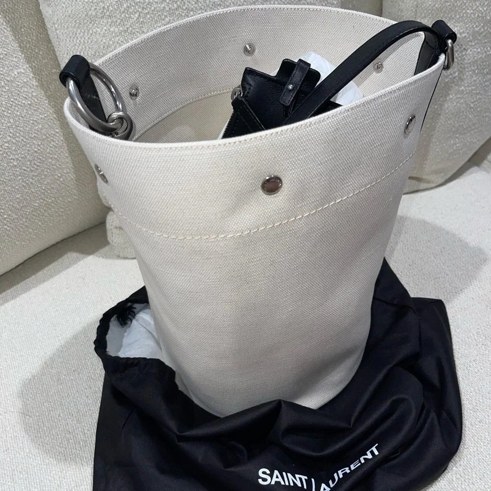 Saint Laurent Paris RIVE GAUCHE Bucket Bag (Linen) - Picture 8 of 9